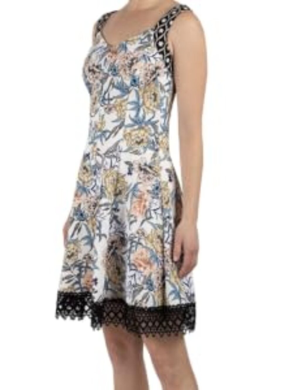 Donna Ricco NWT Floral Fit & Flare Dress Lace Hem Sweetheart Size 6